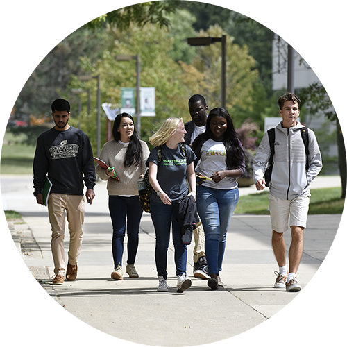 students walking